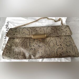 BCBG MaxAzria Women Gold Chain Clutch.